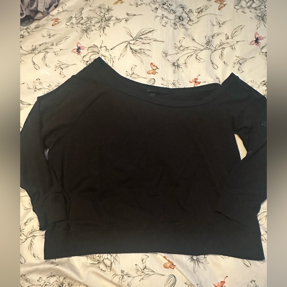 Torrid Black Off-Shoulder Sweatshirt